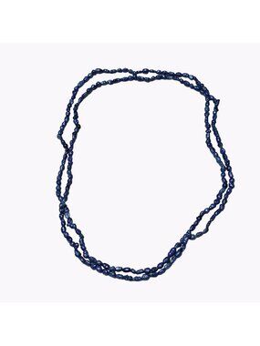 Boho Blue Beaded Necklace Stone Beads Long Minimalist Fashion Jewelry Women